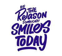 be The Reason Someone Smiles Today Motivational Typography Quote Design Wall Decals PVC 49.2x57.8cm Art Decoration DarkBlue