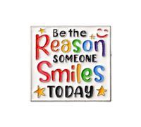 Be the Reason Someone Smiles Today Pin Brooch, Inspirational Enamel Pin, Motivational Gift For Coworker Teacher Nurse, Positive Vibes Brooches, Spread Kindness, Uplifting Message Lapel Badge, Self