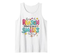 Be The Reason Someone Smiles Today Positive Kindness Message Tank Top