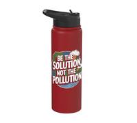 Be The Solution Not The Pollution - Earth Day Stainless Steel Insulated Water Bottle