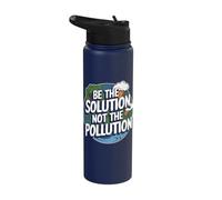 Be The Solution Not The Pollution - Earth Day Stainless Steel Insulated Water Bottle