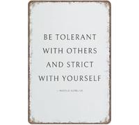 Be Tolerant With Others And Strict With Yourself,Stoic Quote,Stoic Reflection,Stoic Poster,Stoic Art,Stoicism Print,Retro Metal Poster Wall Art Kitchen Garden Farm Home Decoration, 8X12 Inch