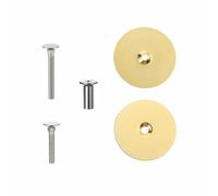 BE-TOOL 2 Pack Door Hole Cover Plate Gold Round 2.7 in Diameter Rust-Proof