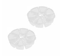 BE-TOOL 2Pcs 8 Grids Clear Bead Storage Box, Transparent Embroidery Thread Storage Box Round Plastic Organizer Box for Jewelry Bead Gem Craft Medicine Sewing Fishing Baits Small Accessories Case