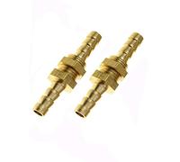 BE-TOOL Brass BSP Connectors 2Pcs 10MM Barbed Connector Straight Bulkhead Hose Pipe Fitting for Water, Gas, Fuel