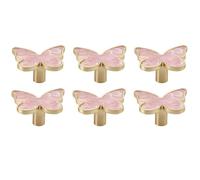 BE-TOOL Butterfly Zinc Alloy Cabinet Knob, 6PCS Drawer Knobs Set, 23 * 51mm, Furniture Knobs Dresser Knob for Closet Drawer Dresser Door (Set-F)