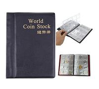 BE-TOOL Coin Collectors Collecting,Penny Money Pockets 120 Coin Storage Coin Collect Album Book Holder(Black)