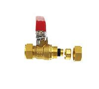 BE-TOOL Compression Valve 20MM Lever Valve Brass Equal Diameter Shut Off Ball Valve for Natural Gas, Liquefied Petroleum Gas Gold