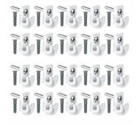 BE-TOOL Down Wall Clip, 20Pcs White Plastic Christmas Lights Hanger Hooks Anti-Rust Waterproof Screw in Hooks for Lights Hanging Plants Wind Chime Basket Decorations (1.25cm*2.8cm/0.49in*1.1in)