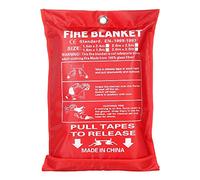 BE-TOOL Fire Blanket, Quick Release Safety Fire Blanket in Case with Loops, 2 x 2 m, Easy to Install & Quick to Deploy in Emergency, Ideal for Kitchen Home Office