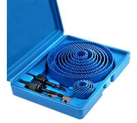 BE-TOOL Metal Cutting Set Kit, Round Drill Bits 13 Pcs Hole Saw Set Durable Wood Thin Sheet Cutting Tools for Plasterboard, Wood, MDF, Aluminum and Computer Desks (Blue)