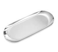 BE-TOOL Metal Storage Tray,1pc Candy Tray Stainless Steel, Oval for Snack/Fruit/Candle/Candy/Key/Cosmetics/Jewelry（Large）Silver