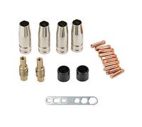 BE-TOOL Round Contact Tips 19pcs 15AK Welding Contact Tips Gas Nozzle/Tips/Holder Tips Nozzle Part Kit for MIG/MAG Welding Machine (0.8x25mm M6)