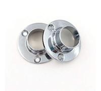 BE-TOOL Socket End Support, 4pcs Tube Socket Wardrobe Rail Rod End Support Bracket Flange ForDisplay Stands, Hanging Rail(19mm)