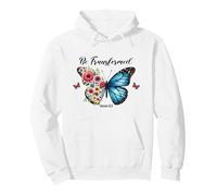 Be Transformed Romans 12:2 Butterfly Floral Scripture Pullover Hoodie