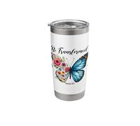 Be Transformed Romans 12:2 Butterfly Floral Scripture Stainless Steel Insulated Tumbler
