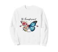 Be Transformed Romans 12:2 Butterfly Floral Scripture Sweatshirt