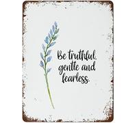Be Truthful Gentle and Fearless Ghandi Funny Metal Tin Sign Wall Decor Sign Inspirational Quote Wall Art Decor for Bar Cafe Home Store Hotel Office Room 8x12 Inch