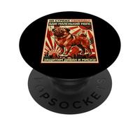 Be Vigilant, Little Pug! Retro Soviet Style Dog PopSockets Adhesive PopGrip