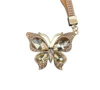 BE WHAT YOU BELIEVE Luxury Rhinestone Jewel Butterly Keyring, Keychain, Charm Accessory (AMBER)