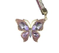 BE WHAT YOU BELIEVE Luxury Rhinestone Jewel Butterly Keyring, Keychain, Charm Accessory (LAVENDER)