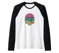 Be Where Your Feet are Lotus Flower Mindfulness Design Raglan Baseball Tee