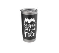 Be Wild and Free with Forest Deer and Mountains Camping Stainless Steel Insulated Tumbler