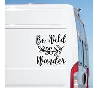 Be Wild & Wander Sticker Large Decal for Caravan Motorhome Truck Van Car (Matt Black)