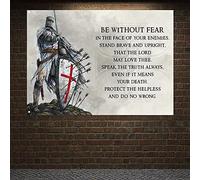 BE WITHOUT FEAR Medieval Crusades Paintings Wall Art Knights Templar Armor Banners Flags Vintage Templar Battles History Poster Interior Decor