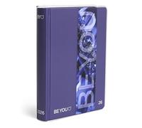 BE YOU - Color Futuristic Glow School Diary, 2025-2026, 12-Month Dated Diary, Standard Size 13.5 cm x 18.3 cm, Transparent Overcover, Diary with Sticker and Bookmark