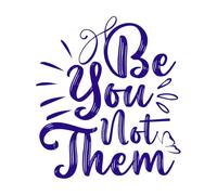 be You not Them Vintage Typography Wall Stickers Paster Paper 42x47.1cm Removable Without Leaving Glue DarkBlue