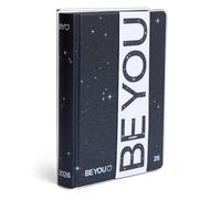 BE YOU - Pattern Cosmic School Diary, 2025-2026, 12-Month Dated Planner, Standard Size 13.5 cm x 18.3 cm, Transparent Overcover, Diary with Sticker and Bookmark