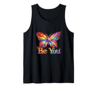 Be You Rainbow Butterfly LGBTQ+ Pride Self Love Colorful Tank Top