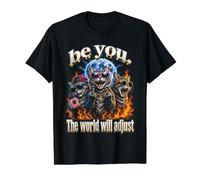 Be You The World Will Adjust Cat Attitude Value Graphic T-Shirt, Men, Black, S