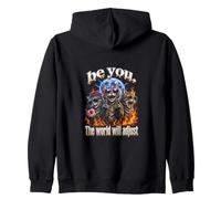 Be You The World Will Adjust Cat Attitude Zip Hoodie