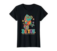 Be You. The World Will Adjust Chameleon Humor Value Graphic T-Shirt, Women, Black, XS