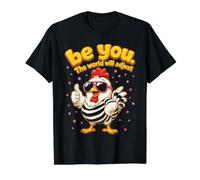 Be You The World Will Adjust Chicken Value Graphic T-Shirt, Men, Black, L