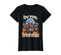 Be You The World Will Adjust Cool Cats Value Graphic T-Shirt, Women, Black, M