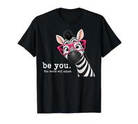 Be You The World Will Adjust Cute Lover Zebra Glasses Value Graphic T-Shirt, Men, Black, L