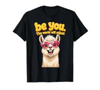 Be You The World Will Adjust Llama Sunglasses Value Graphic T-Shirt, Men, Black, M