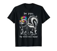 Be You, The World Will Adjust. Punk Skunk Value Graphic T-Shirt, Men, Black, S