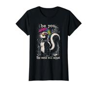 Be You, The World Will Adjust. Punk Skunk Value Graphic T-Shirt, Women, Black, XL