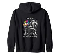 Be You, The World Will Adjust. Punk Skunk Zip Hoodie