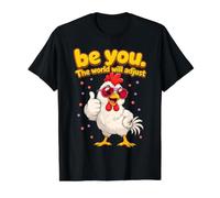 Be You The World Will Adjust Quirky Chicken Value Graphic T-Shirt, Men, Black, M