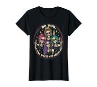 Be You, The World Will Adjust. Skeleton Crew Value Graphic T-Shirt, Women, Black, L