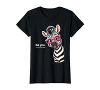 Be You, The World Will Adjust. Zebra Design Value Graphic T-Shirt, Women, Black, S