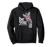 Be You The World Will Adjust Zebra Glasses Animal Print Pullover Hoodie