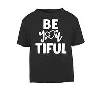 Be You Tiful (Romantic Quotes for Couples, Anniversary) Short Sleeve Cotton Toddler t Shirt, 3-4 Years, Black
