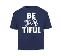 Be You Tiful (Romantic Quotes for Couples, Anniversary) Short Sleeve Cotton Toddler t Shirt, 3-4 Years, Navy