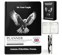 Be Your Eagle - Undated Daily Planner and Journal for 6 Months Coverage - A5 Business Journal for Time Management, Goal Setting & Productivity with Eisenhower Matrix, Ideal Gift for Men
